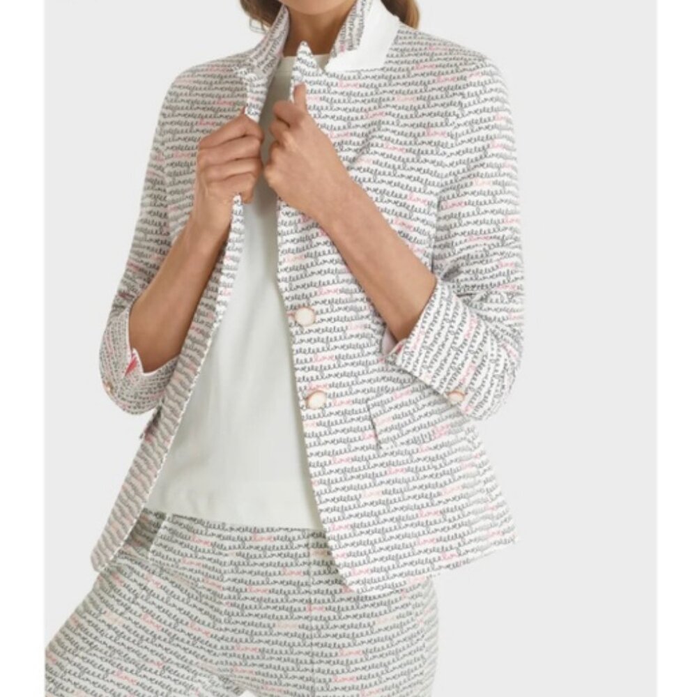 Marc Cain set of suit blazer and pants with graphic love print size L - Picture 2 of 15